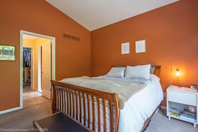 400 Cherry Grove Rd, Canton, MI 48188 - bedroom with carpet flooring, a walk in closet, and high vaulted ceiling