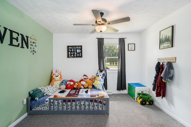 2030 Surry, Schoolcraft, MI 49087 - bedroom featuring baseboards, carpet floors, and ceiling fan
