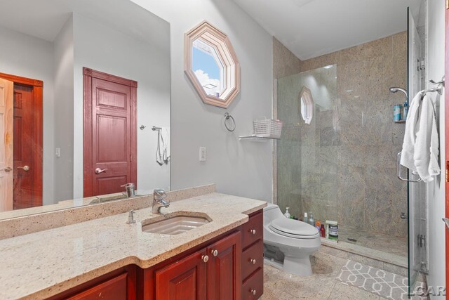 1269 Scott Ridge Dr, Adrian, MI 49221 - bathroom with toilet, a stall shower, and vanity