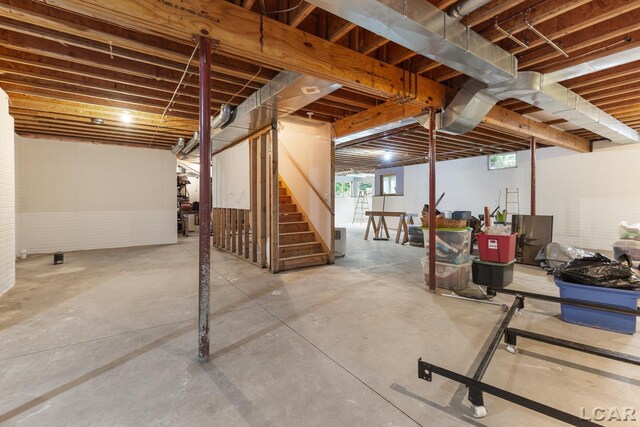 1269 Scott Ridge Dr, Adrian, MI 49221 - below grade area featuring stairs