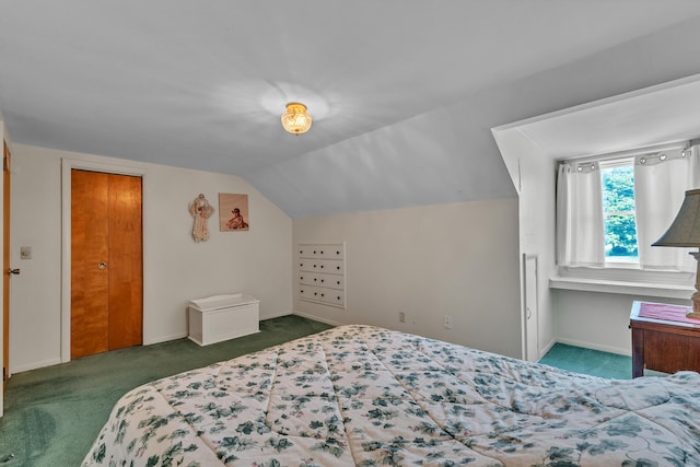 2006 W Rose Center Rd, Holly, MI 48442 - carpeted bedroom with lofted ceiling and baseboards