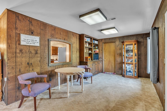 2006 W Rose Center Rd, Holly, MI 48442 - carpeted home office featuring wooden walls