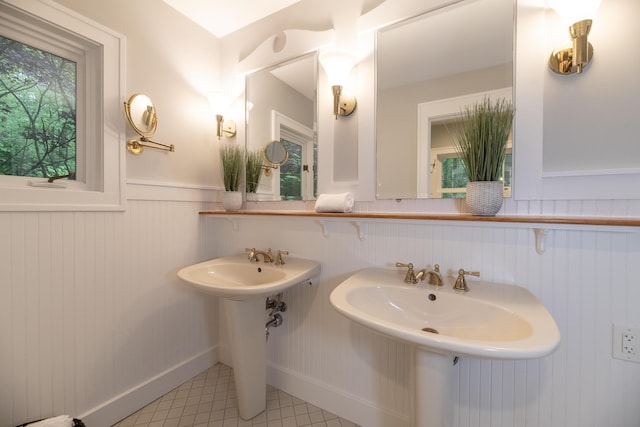 8562 W R Ave, Kalamazoo, MI 49009 - bathroom with a wainscoted wall and a sink