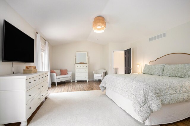 4844 Ontario Dr, Buchanan, MI 49107 - bedroom featuring lofted ceiling and light wood-style flooring