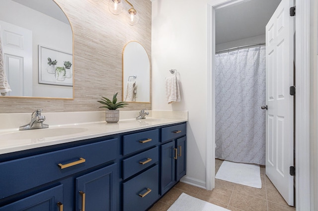 4844 Ontario Dr, Buchanan, MI 49107 - bathroom featuring double vanity and tile patterned flooring