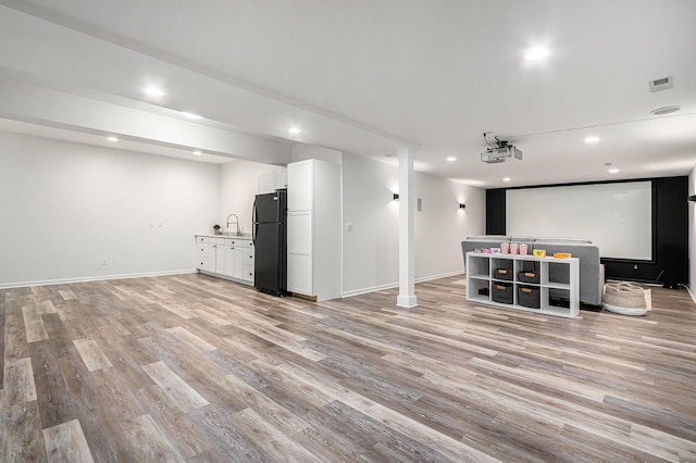 4844 Ontario Dr, Buchanan, MI 49107 - cinema room featuring light wood finished floors and recessed lighting