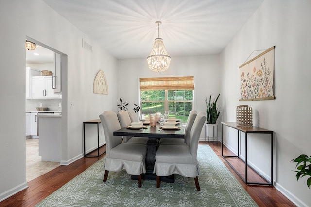 4844 Ontario Dr, Buchanan, MI 49107 - dining room featuring a chandelier and wood finished floors