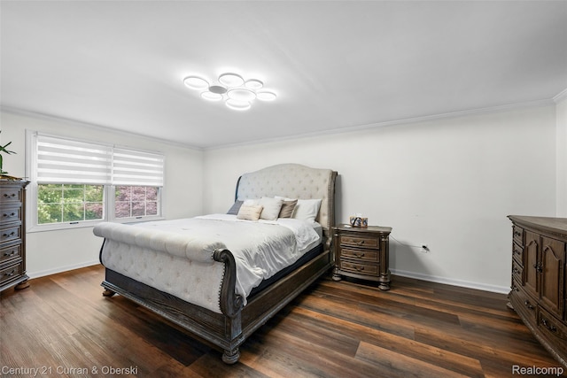 29801 Deer Run, Farmington Hills, MI 48331 - bedroom featuring ornamental molding, dark wood-style floors, and baseboards
