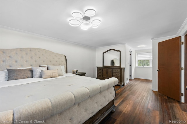 29801 Deer Run, Farmington Hills, MI 48331 - bedroom featuring dark wood-type flooring, baseboards, and ornamental molding