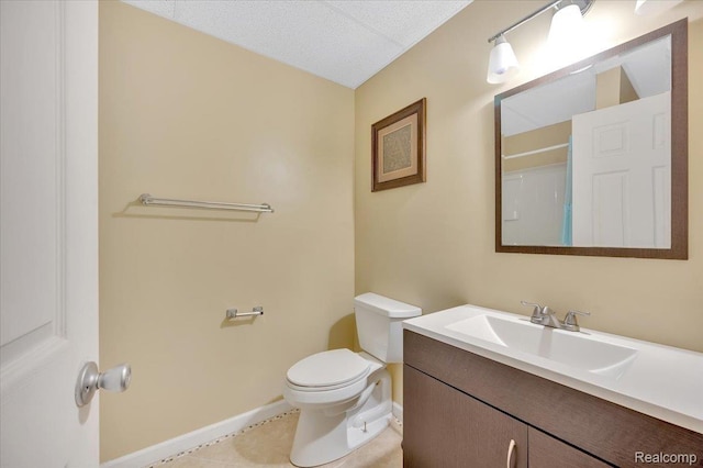 38 Melvin J Ct, Oxford, MI 48371 - bathroom featuring toilet, vanity, baseboards, tile patterned flooring, and a shower