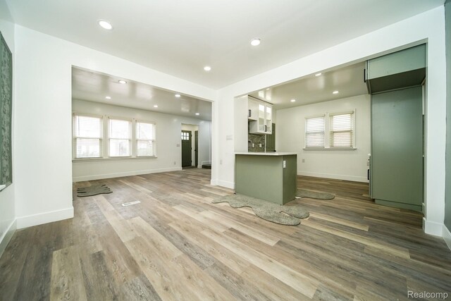 16240 Washburn St, Detroit, MI 48221 - unfurnished living room featuring recessed lighting, wood finished floors, and baseboards