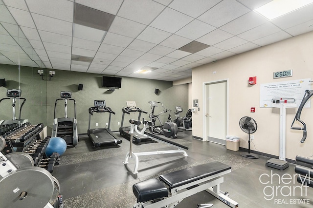 60 Campau Cir NW Unit 2308, Grand Rapids, MI 49503 - workout area with baseboards and a drop ceiling