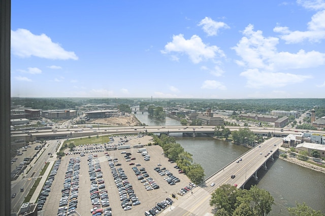 60 Campau Cir NW Unit 2308, Grand Rapids, MI 49503 - drone / aerial view of a notable bridge and a large body of water