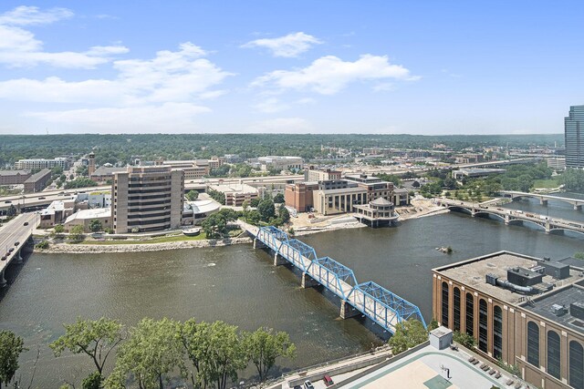 60 Campau Cir NW Unit 2308, Grand Rapids, MI 49503 - bird's eye view of a notable bridge and a nearby body of water