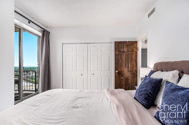 60 Campau Cir NW Unit 2308, Grand Rapids, MI 49503 - bedroom featuring access to outside, a closet, and a textured ceiling