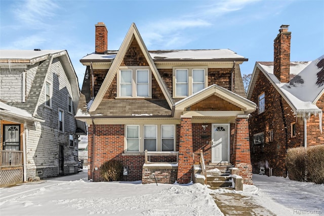 13572 Indiana St, Detroit, MI 48238 - view of front facade featuring a chimney and brick siding