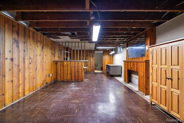 2652 Buckingham Ave, Berkley, MI 48072 - unfinished basement featuring wood walls and tile patterned floors