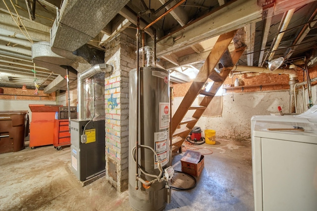 2016 Pringle Ave, Jackson, MI 49203 - unfinished basement with washer / clothes dryer and water heater