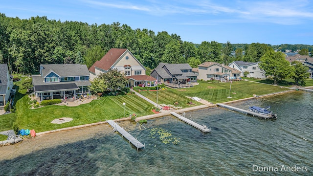 12571 Westwood Ln, Wayland, MI 49348 - aerial perspective of suburban area featuring a large body of water