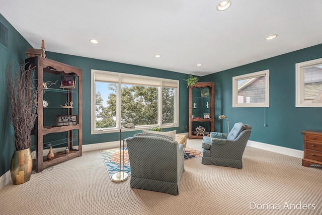 12571 Westwood Ln, Wayland, MI 49348 - living area featuring carpet floors and recessed lighting