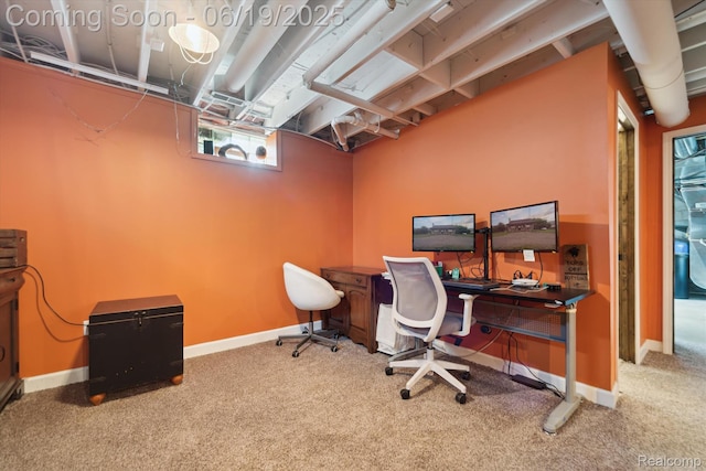 9808 Crofoot Rd, Fowlerville, MI 48836 - office space with carpet flooring and baseboards