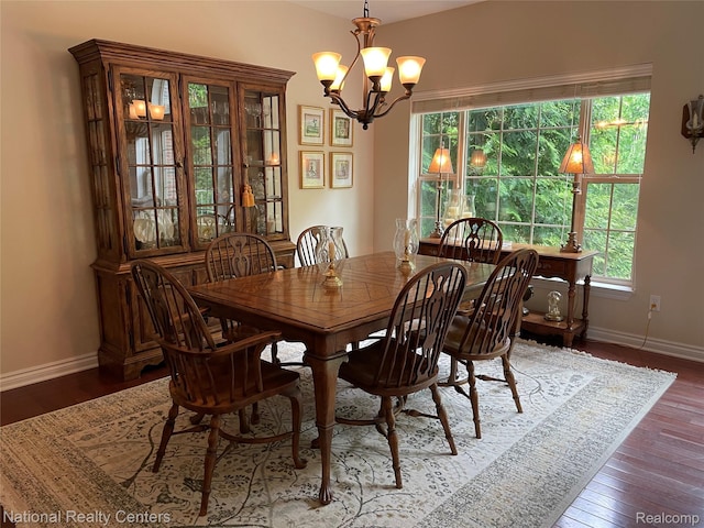 2750 Castlemartin Ct, Oakland, MI 48306 - dining room with a chandelier, baseboards, wood finished floors, and plenty of natural light