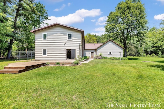 7120 Quarterline Rd, Spring Lake, MI 49456 - rear view of house featuring a deck