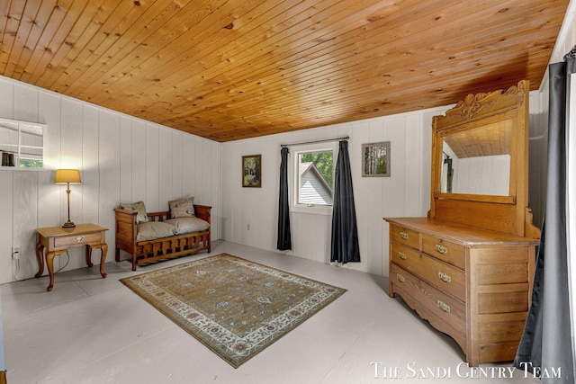 7120 Quarterline Rd, Spring Lake, MI 49456 - bedroom with wooden ceiling and wooden walls