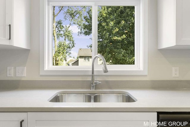 13654 Signature Dr, Holland, MI 49424 - kitchen featuring a sink, light countertops, white cabinetry, and dishwasher