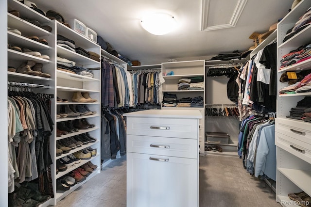 900 Indianwood Rd, Lake Orion, MI 48362 - walk in closet featuring attic access