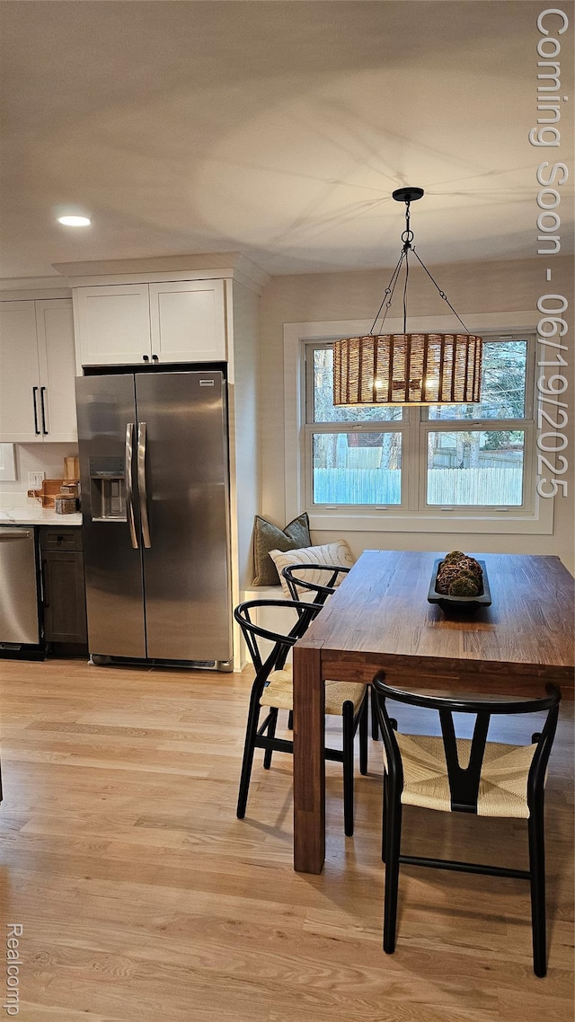 54232 Mound Rd, Shelby Twp, MI 48316 - dining space featuring healthy amount of natural light, light wood-type flooring, and recessed lighting