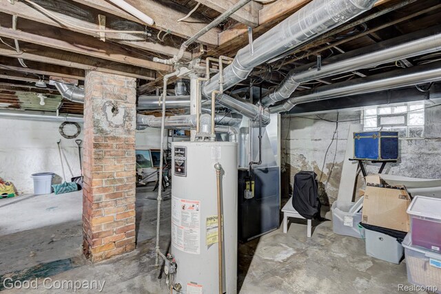 338 W Parent Ave, Royal Oak, MI 48067 - basement with gas water heater and heating unit