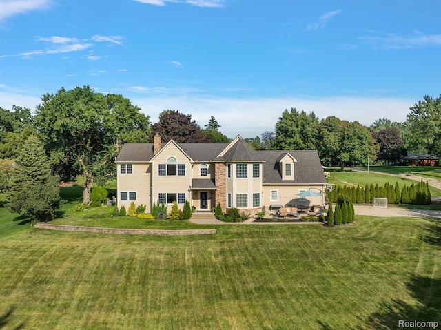 1370 Fieldway Dr, Bloomfield Hills, MI 48302 - view of front facade featuring view of wooded area and a chimney