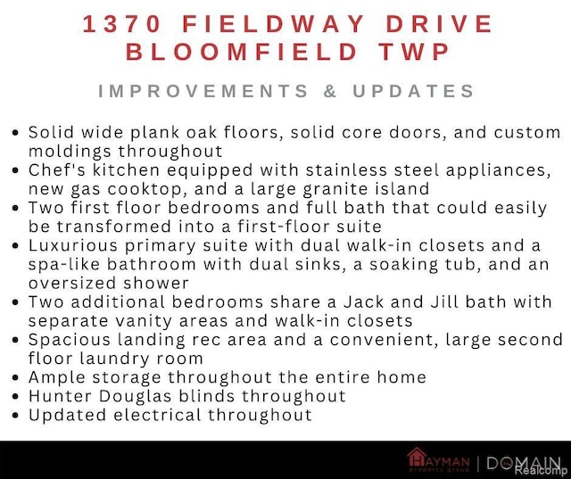 1370 Fieldway Dr, Bloomfield Hills, MI 48302 - view of miscellaneous listing collateral