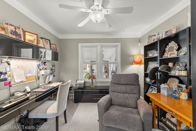 18155 Audette St, Dearborn, MI 48124 - carpeted office with ceiling fan