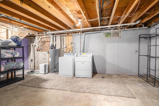 46915 Anthony St, Paw Paw, MI 49079 - basement with water heater and washer and dryer