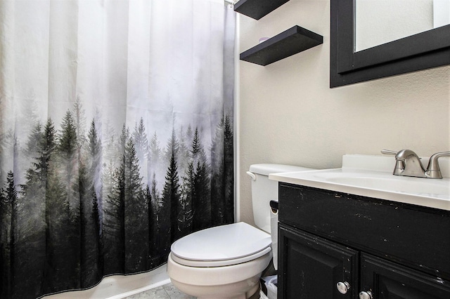 46915 Anthony St, Paw Paw, MI 49079 - full bathroom featuring vanity, toilet, and a shower with shower curtain