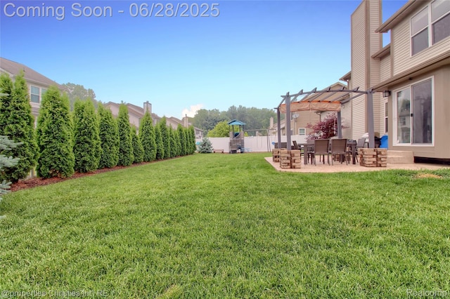 18594 Lawrence Ln, New Boston, MI 48164 - view of yard featuring a pergola and a patio