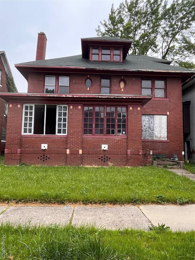 728 Lawrence St, Detroit, MI 48202 - american foursquare style home featuring brick siding and a chimney