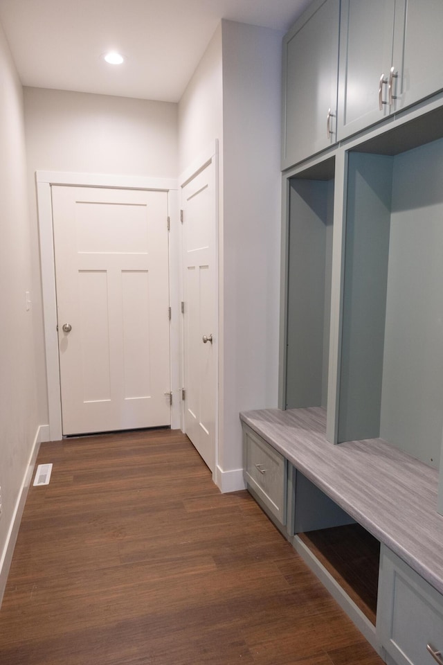 103 Diamond Point Ln, New Buffalo, MI 49117 - mudroom with baseboards, dark wood-type flooring, and recessed lighting