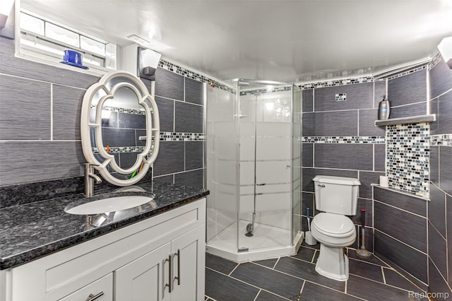5835 Oakman Blvd, Dearborn, MI 48126 - full bath with tile walls, toilet, tile patterned flooring, a stall shower, and vanity