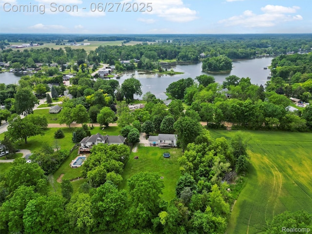 11474 Clairmont Dr, Fenton, MI 48430 - drone / aerial view of a large body of water and a tree filled landscape