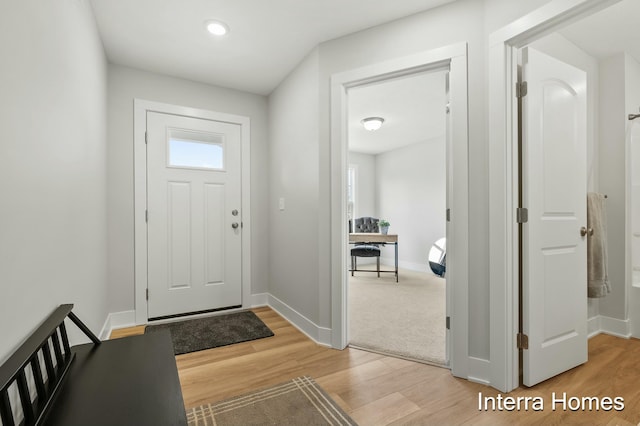 345 Hickory Valley Dr, Kalamazoo, MI 49009 - entryway featuring light wood-type flooring, baseboards, and recessed lighting