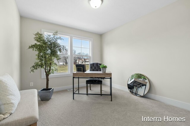 345 Hickory Valley Dr, Kalamazoo, MI 49009 - carpeted home office with baseboards