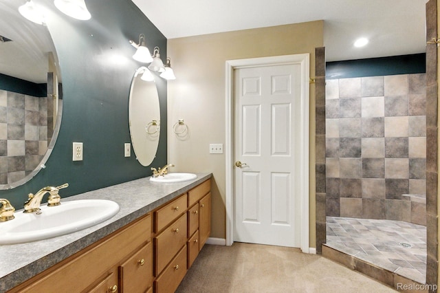 3680 Miller Rd, Ann Arbor, MI 48103 - full bathroom with double vanity and a tile shower