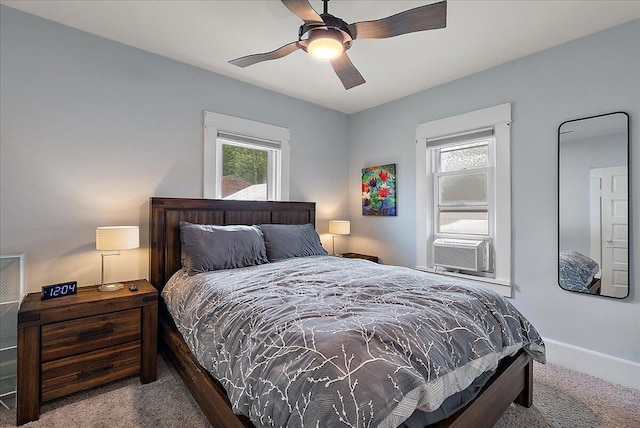 4940 Pottawatamie Path, Watervliet, MI 49098 - carpeted bedroom featuring a ceiling fan, cooling unit, and baseboards