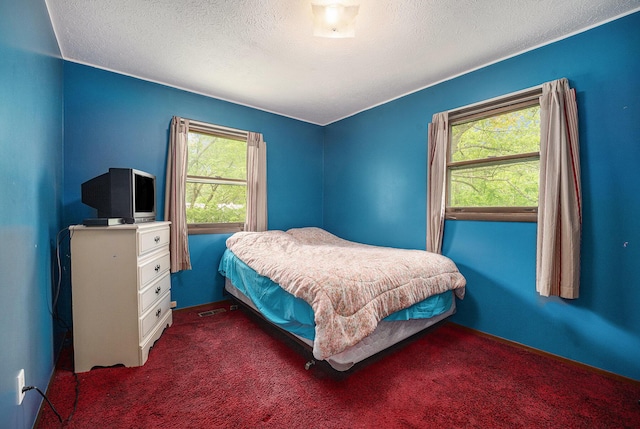 6390 Celery St, Kalamazoo, MI 49048 - bedroom featuring a textured ceiling and dark colored carpet