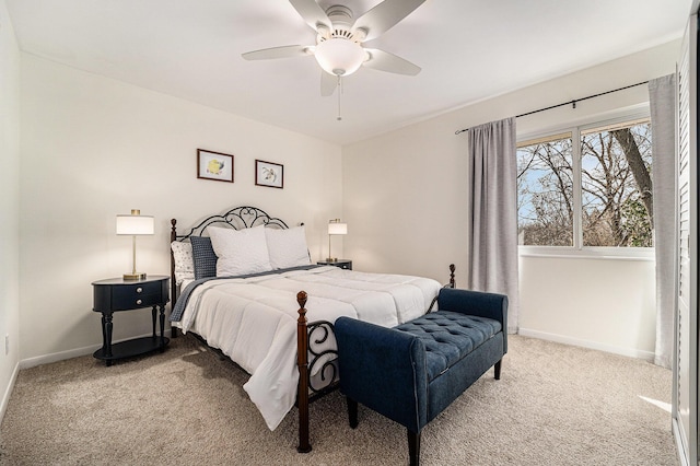 2149 Fair St, Ann Arbor, MI 48103 - bedroom featuring light carpet, baseboards, and a ceiling fan
