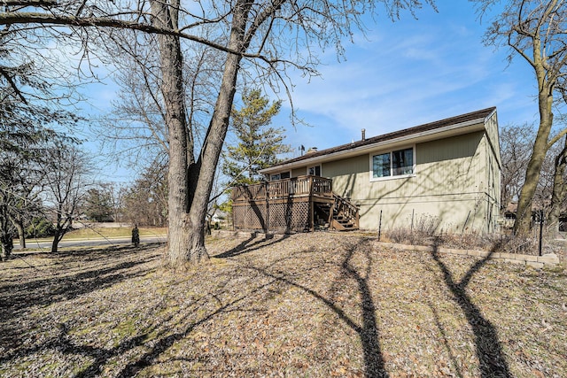 2149 Fair St, Ann Arbor, MI 48103 - view of home's exterior with a wooden deck and stairs