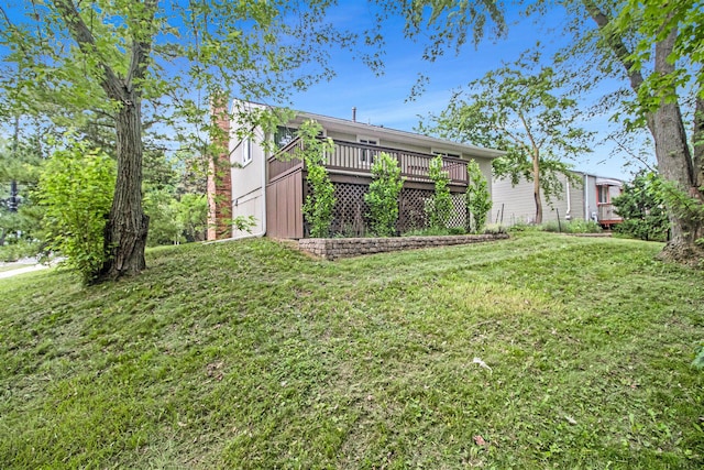2149 Fair St, Ann Arbor, MI 48103 - view of green lawn with a wooden deck